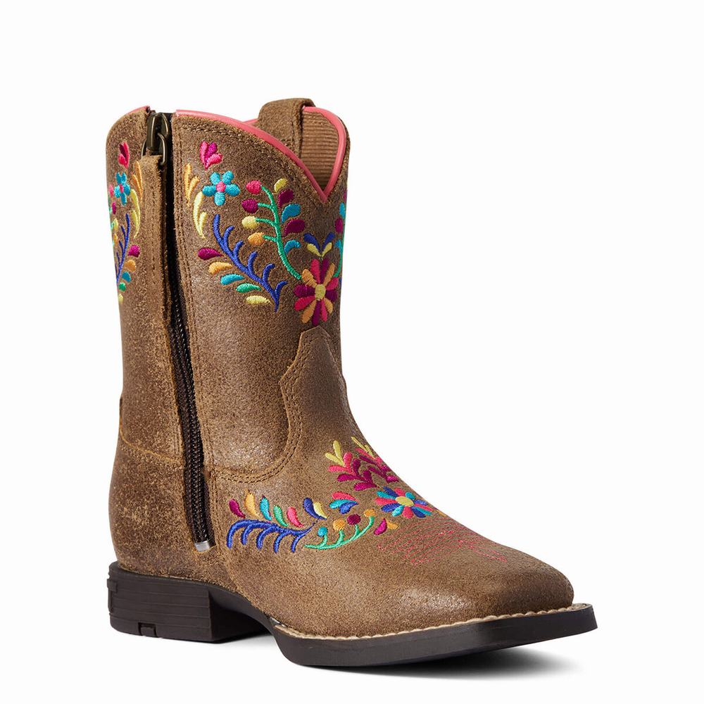 Ariat Wild Flower Western Stövlar Barn Bruna | 158-DKQSNZ