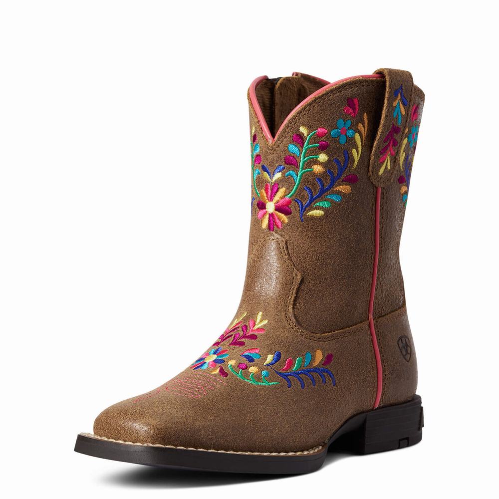 Ariat Wild Flower Western Stövlar Barn Bruna | 158-DKQSNZ