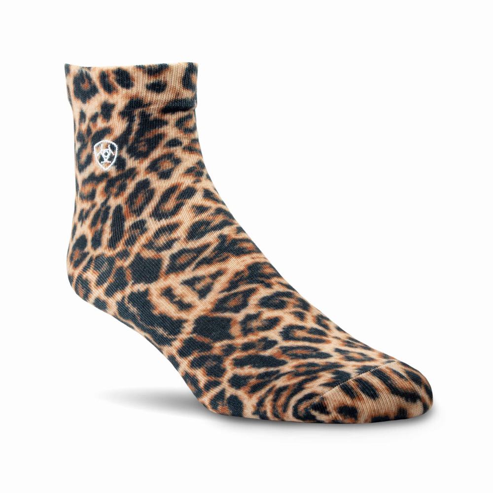 Ariat Wild Thing Ankle 2 Pair Pack Strumpor Dam Leopard Blå | 584-NUSRTA