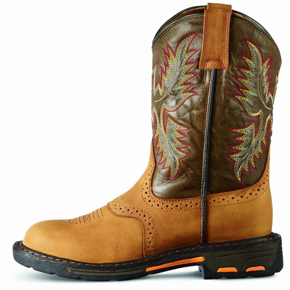 Ariat WorkHog Pull On Western Stövlar Barn Bruna | 236-NQCKDR