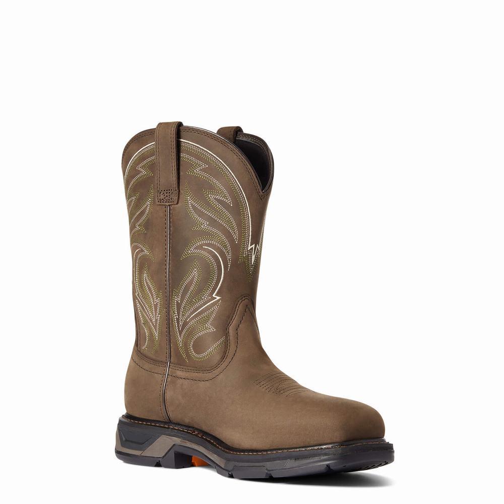 Ariat WorkHog XT Cottonwood Carbon Tå Arbetskängor Herr Bruna | 192-QFPHUV