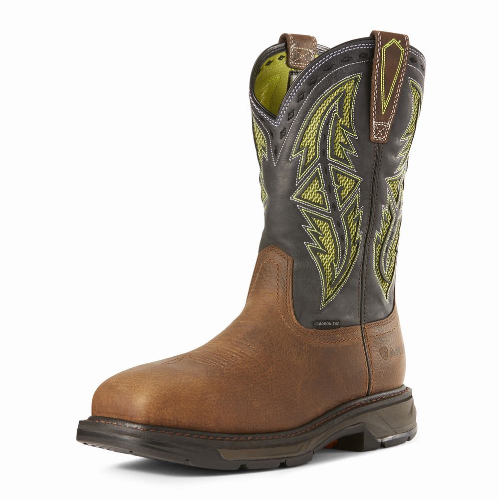 Ariat WorkHog XT VentTEK Spear Carbon Tå Arbetskängor Herr Bruna | 856-SOKYAM