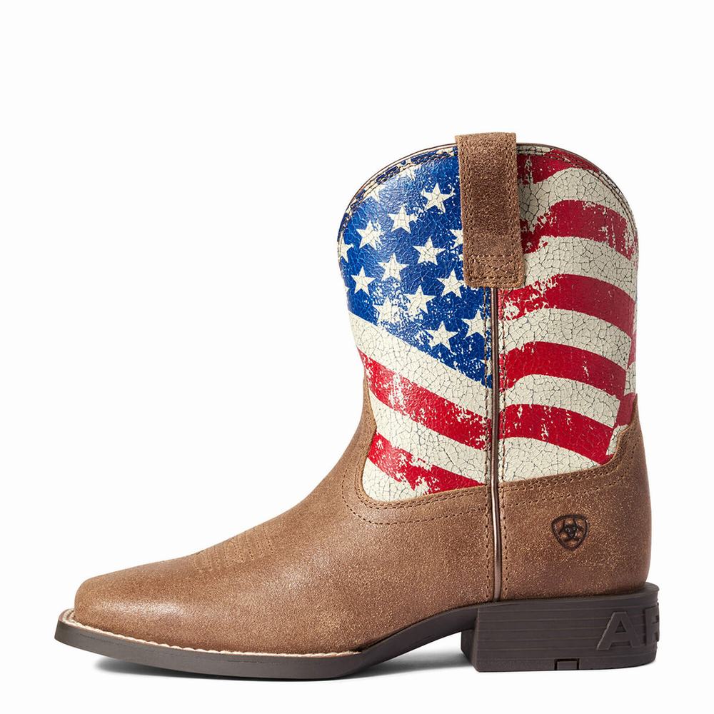 Ariat Youth Stars and Stripes Western Stövlar Barn Bruna | 470-DOWQFY