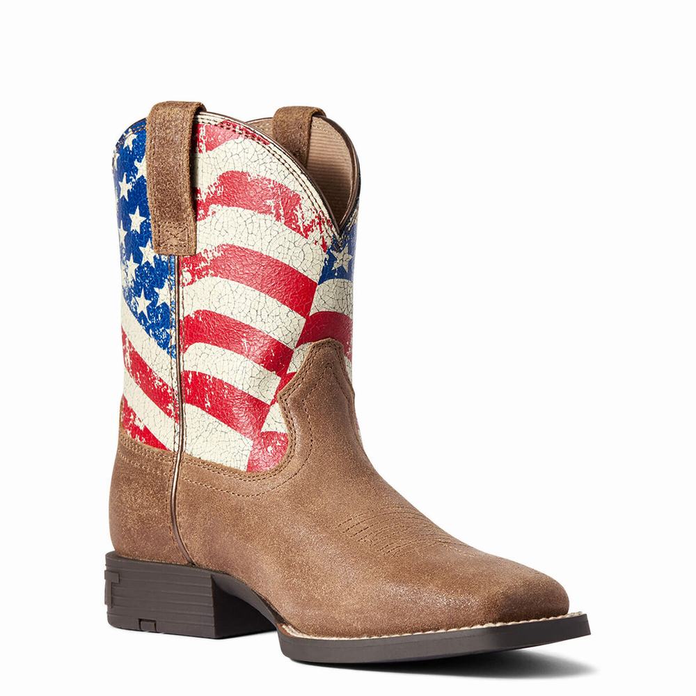 Ariat Youth Stars and Stripes Western Stövlar Barn Bruna | 470-DOWQFY