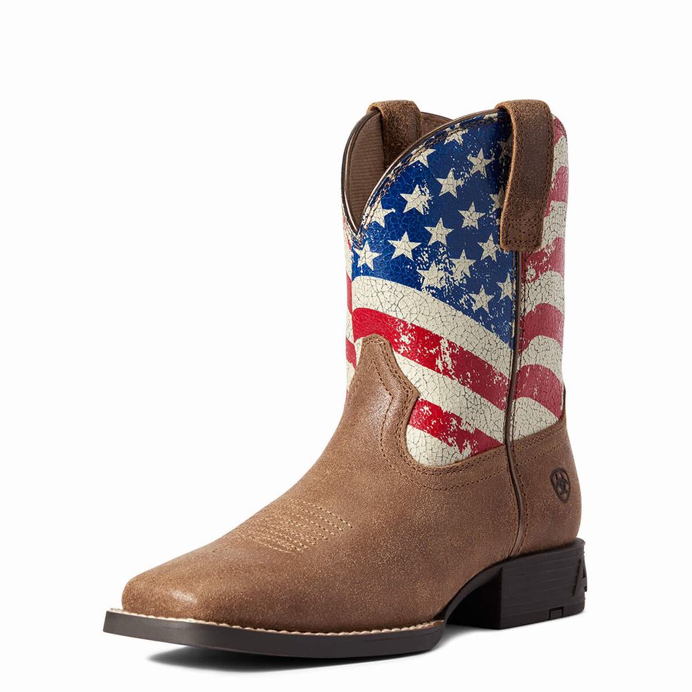 Ariat Youth Stars and Stripes Western Stövlar Barn Bruna | 470-DOWQFY