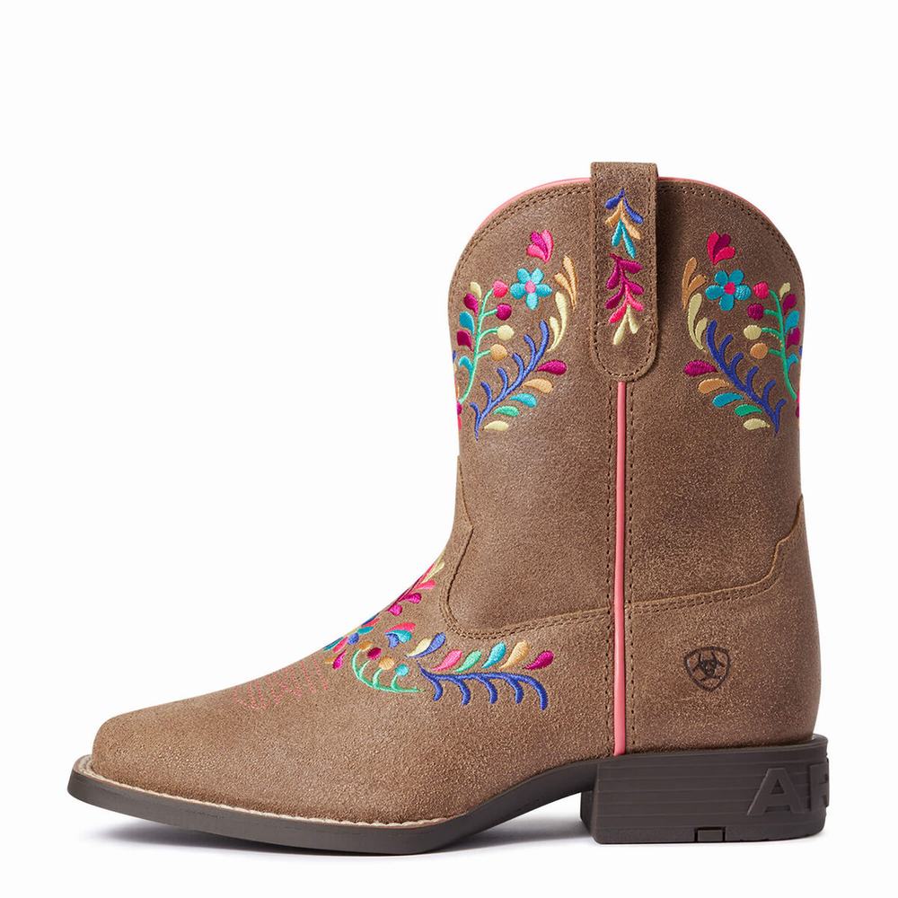 Ariat Youth Wild Flower Western Stövlar Barn Bruna | 218-YOLAZC