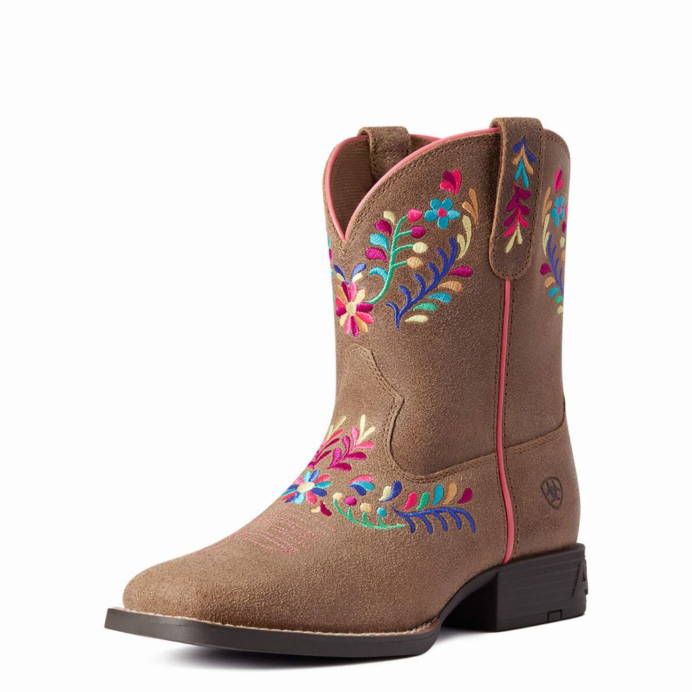 Ariat Youth Wild Flower Western Stövlar Barn Bruna | 218-YOLAZC