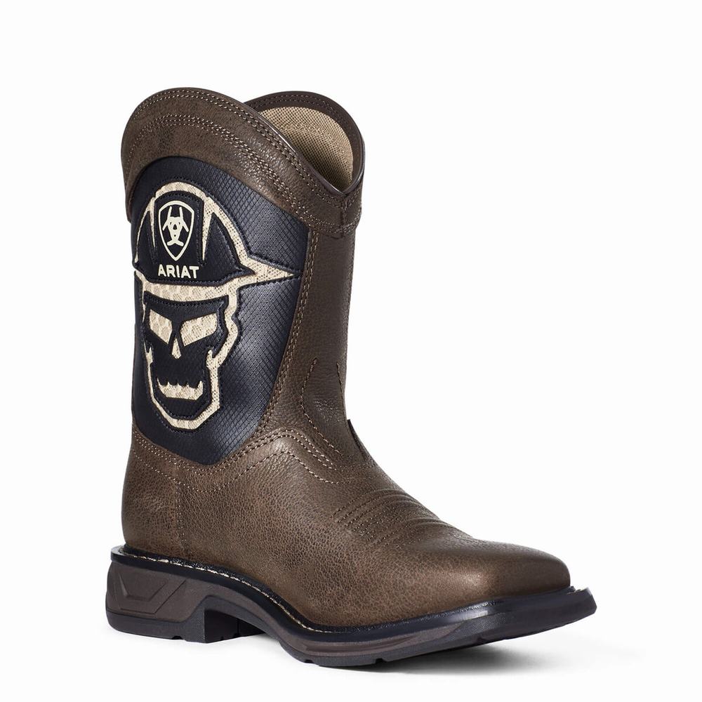 Ariat Youth WorkHog XT VentTEK Bold Western Stövlar Barn Kaffe | 967-JQHFPY